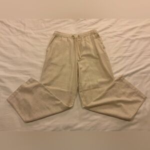 Amongst Others Cotton Wide Leg Lounge Pants Cream Small